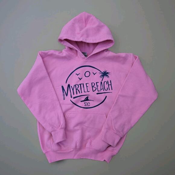 Myrtle Beach South Carolina Pink Hoodie Gildan Kids Size Small 6-7yrs - Picture 1 of 4